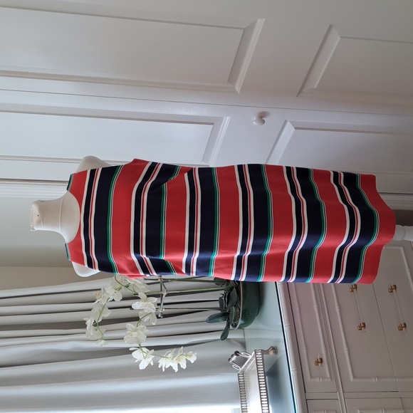 NWOT‎ Brooks Brothers Womens Striped Cotton Blend Sheath Sleeveless Dress S-4 - Picture 1 of 9
